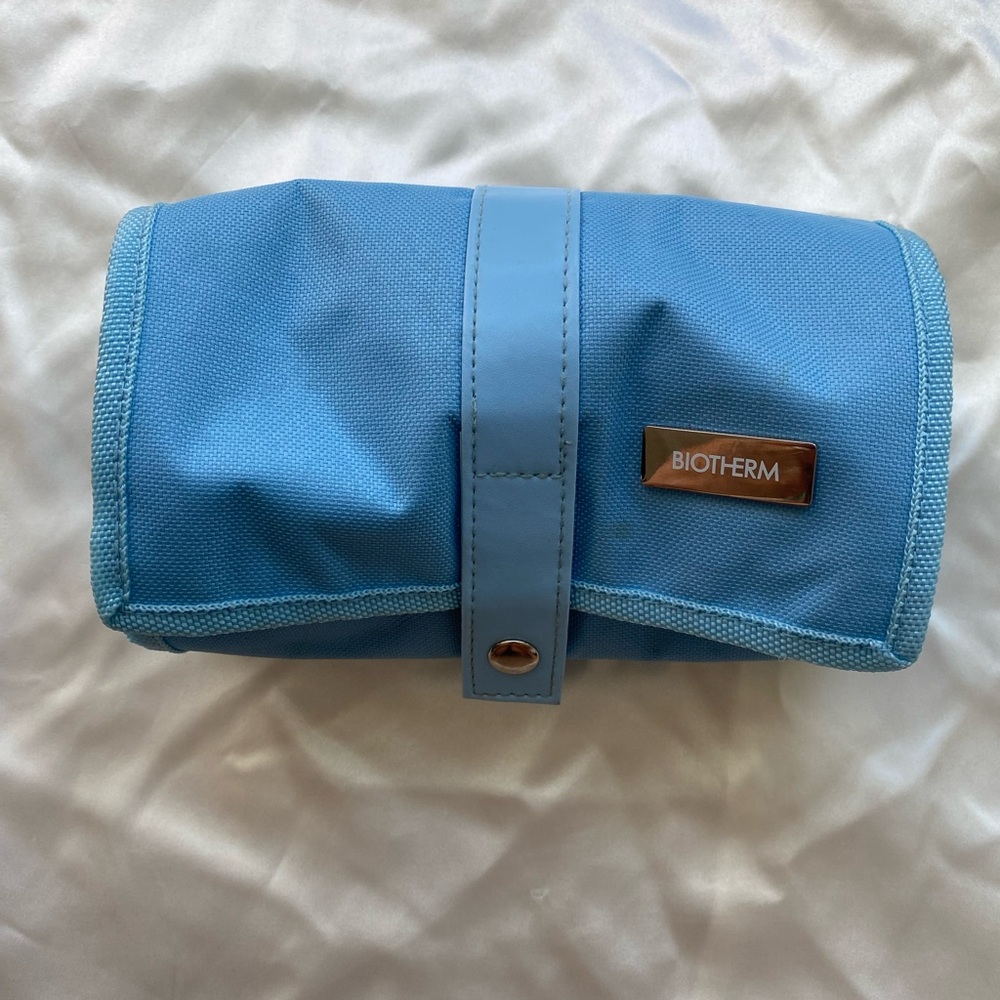 Biotherm Blue Roll Up Makeup Toiletry Bag